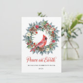 パインエレガントクリスマスリース(鳥)ショウジョウコウカンチョウ企業のH シーズンカード (スタンド正面)