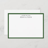 パインエレガントグリーンパーソナライズされたサンキューカード サンキューカード (正面/裏面)