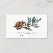 パインエレガントコーン木の枝の水の色の葉 名刺 (正面)