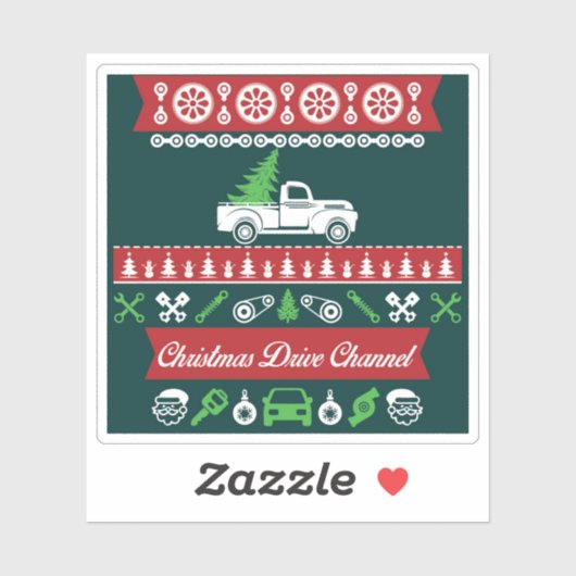 パインエレガントスタイリッシュツリーと車 シール (シート)