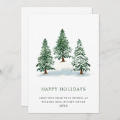 パインエレガントツリーのクリスマス企業の挨拶 シーズンカード (正面/裏面)