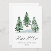 パインエレガントツリーのクリスマス企業の挨拶 シーズンカード (正面/裏面)