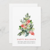 パインエレガントツリーのクリスマス企業の挨拶 シーズンカード (正面/裏面)