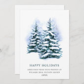 パインエレガントツリーのクリスマス企業の挨拶 シーズンカード (正面/裏面)
