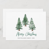パインエレガントツリーのクリスマス企業の挨拶 シーズンカード (正面/裏面)