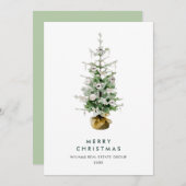 パインエレガントツリーのクリスマス企業の挨拶 シーズンカード (正面/裏面)