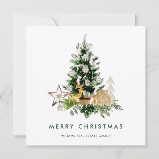パインエレガントツリーのクリスマス企業の挨拶 シーズンカード (正面)