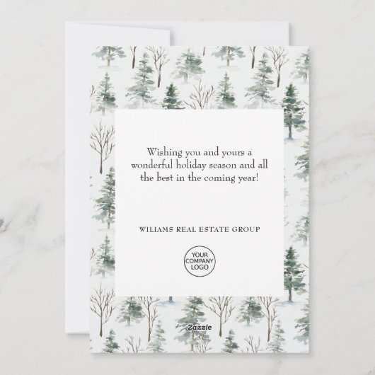 パインエレガントツリーのクリスマス企業の挨拶 シーズンカード (裏面)