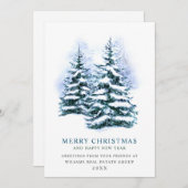 パインエレガントツリーのクリスマス企業の挨拶 シーズンカード (正面/裏面)