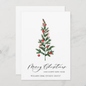 パインエレガントツリーのクリスマス企業の挨拶 シーズンカード (正面/裏面)