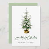 パインエレガントツリーのクリスマス企業の挨拶 シーズンカード (正面/裏面)