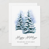 パインエレガントツリーのクリスマス企業の挨拶 シーズンカード (正面/裏面)