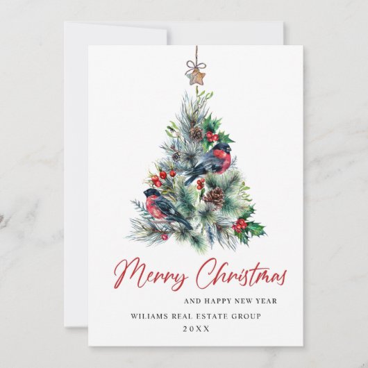 パインエレガントツリーのクリスマス企業の挨拶 シーズンカード (正面)