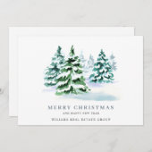 パインエレガントツリーのクリスマス企業の挨拶 シーズンカード (正面/裏面)