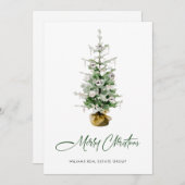 パインエレガントツリーのクリスマス企業の挨拶 シーズンカード (正面/裏面)