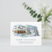 パインエレガントツリーのクリスマス企業の挨拶 ポストカード (スタンド正面)