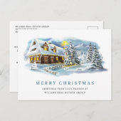 パインエレガントツリーのクリスマス企業の挨拶 ポストカード (正面/裏面)