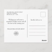 パインエレガントツリーのクリスマス企業の挨拶 ポストカード (裏面)