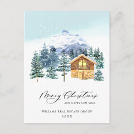 パインエレガントツリーのクリスマス企業の挨拶 ポストカード