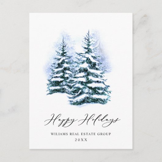 パインエレガントツリーのクリスマス企業の挨拶 ポストカード (正面)