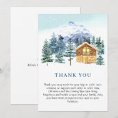 パインエレガントツリークリスマス企業のホリデイ サンキューカード (正面/裏面)