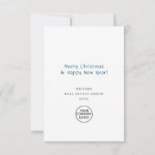 パインエレガントツリークリスマス企業のホリデイ サンキューカード (裏面)