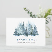 パインエレガントツリークリスマス企業のホリデイ サンキューカード (スタンド正面)