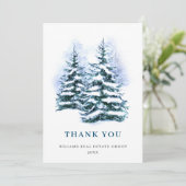 パインエレガントツリークリスマス企業のホリデイ サンキューカード (スタンド正面)