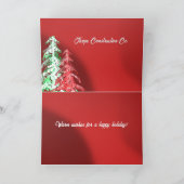 パインエレガントツリーズレッド企業のホリデーカード サンキューカード (内部)