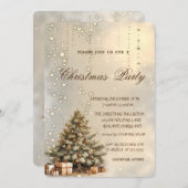 パインエレガントツリープレゼントクリスマスパーティー 招待状 (正面/裏面)