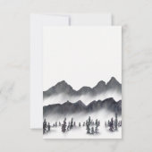 パインエレガントツリーマウンテンシンプルツリー結婚ズ サンキューカード (裏面)