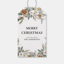 パインエレガントツリー緑 | ブラッククリスマス ギフトタグ