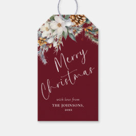 パインエレガントツリー緑 | 赤いクリスマス ギフトタグ