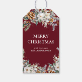 パインエレガントツリー緑 | 赤いクリスマス ギフトタグ