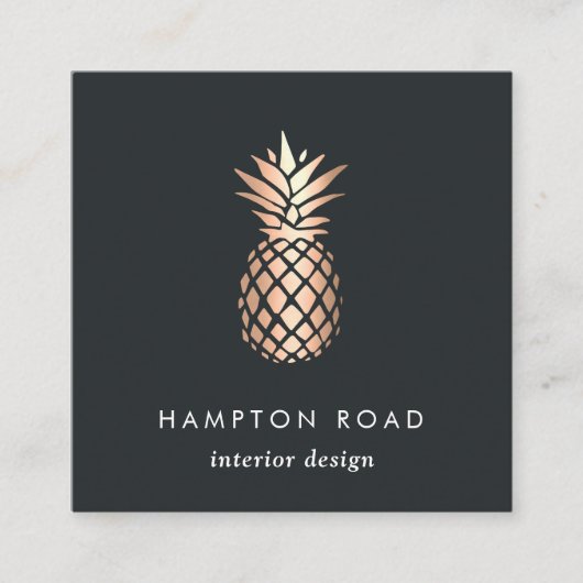 パインエレガントフェイクリンゴ銅 スクエア名刺 (正面)