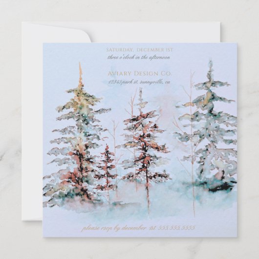 パインエレガントフォレストクリ企業のスマスパーティー 招待状 (裏面)