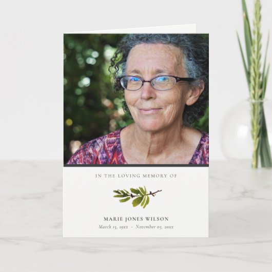 パインエレガントブランチファナフォト悔やみや弔慰記念 サンキューカード (正面)