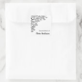 パインエレガントブランチ蔵書票のライブラリ スクエアシール (バッグ)