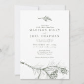 パインエレガントブ素朴ランチ結婚式招待状 招待状 (正面)