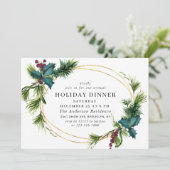 パインエレガントホリーベリークリスマスホリデーディナー 招待状 (スタンド正面)