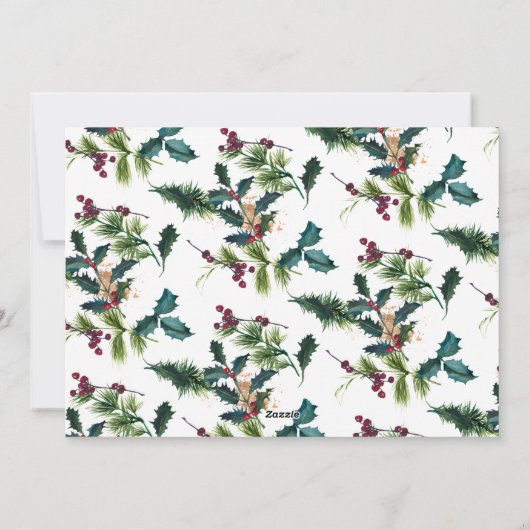 パインエレガントモミHolly Berryクリスマスグリーティング シーズンカード (裏面)