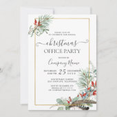 パインエレガントユーカリプスクリスマスオフィスパーティー 招待状 (正面)