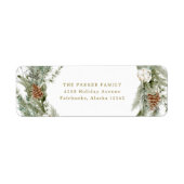 パインエレガントリースと緑 |クリスマス金ゴールド ラベル (正面)