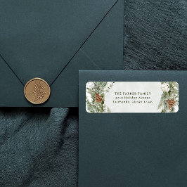 パインエレガントリースと緑 |クリスマス ラベル