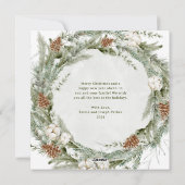 パインエレガントリースと緑 |メリークリスマス シーズンカード (裏面)