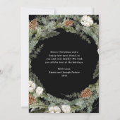 パインエレガントリースと緑 |メリークリスマス シーズンカード (裏面)