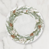 パインエレガントリースと緑 |メリークリスマス フェイバータグ (裏面)