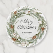 パインエレガントリースと緑 |メリークリスマス フェイバータグ (正面)