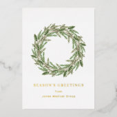 パインエレガントリースシンプルクリスマス 箔シーズンカード (正面)