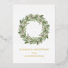 パインエレガントリースシンプルクリスマス 箔シーズンカード